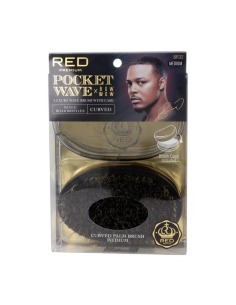 RED KISS Pocket Wave Boar Brush Medium Cepillo para Cabello con Cerdas de Jabalí Mediano