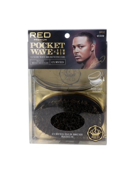 RED KISS Pocket Wave Boar Brush Medium Cepillo para Cabello con Cerdas de Jabalí Mediano