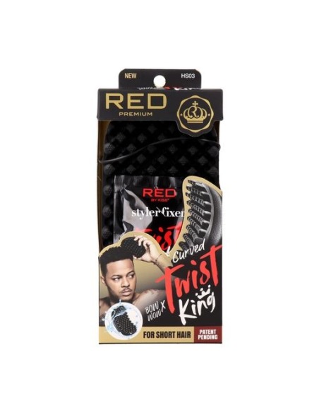 RED KISS Premium Twist King Curved Densed Cepillo de Goma para Pelo