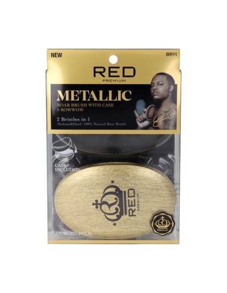 RED KISS Pocket Mixed Boar Brush Gold Cepillo de Viaje para Cabello Mezcla de Cerdas Naturales y Sintéticas