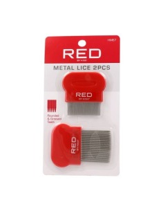 RED KISS Metal Lice Comb 2 Piezas Peineta de Aluminio Antipediculosis