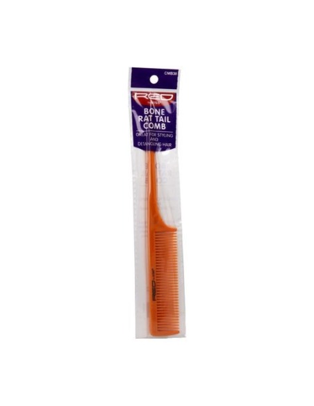 RED KISS Rat Tail Comb Bone Naranja Peine de Cola de Rata para Cabello, Diseño Ergonómico en Color Naranja