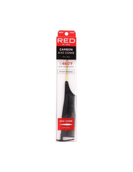RED KISS Carbon Axe Pin Tail Comb Peine de Cola para Corte y Estilizado Profesional
