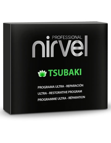 NIRVEL PROFESSIONAL Care Tsubaki Pack Champú Concentrado Mascarilla Sérum 4 Productos para Cabello Seco y Dañado