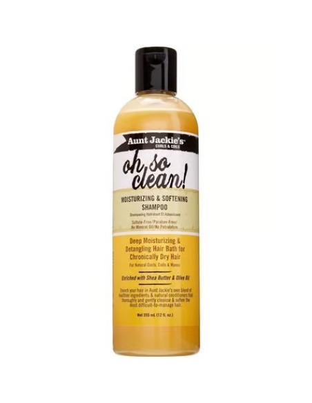 AUNT JACKIE'S Oh So Clean Shampoo Hidratante 12 Oz / 355 ml para Cabello Seco y Rizado