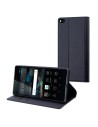 Funda wallet folio negra función soporte huawei p8 muvit