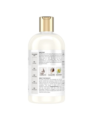 SHEA MOISTURE Virgin Coconut Oil Hydration Shampoo 384 ml - Champú Hidratante con Aceite de Coco Virgen para Cabello Seco