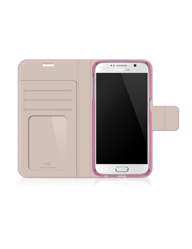 funda folio crystal wallet rosa samsung galaxy s6 white diamonds WDFM006 kiwiku.com