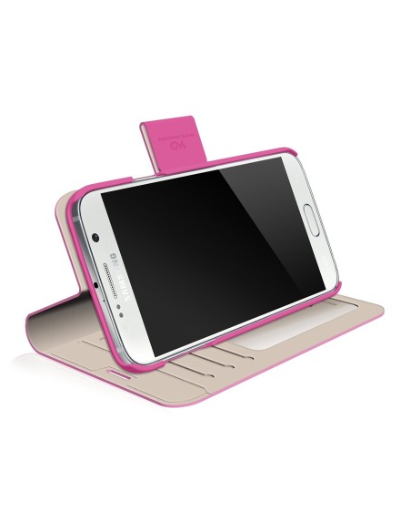 funda folio crystal wallet rosa samsung galaxy s6 white diamonds WDFM006 kiwiku.com