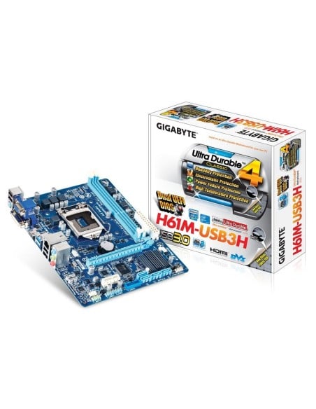 Placa base gigabyte ga-h61ma-d2v, intel/i7, i5, i3, lga 1155, ddr3 hasta 16gb, dvi, usb 3.0, micro a H61M-USB3H kiwiku.com