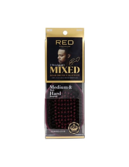 RED KISS RPM Medium Hard Mixed Club Boar Brush Cepillo para Cabello con Cerdas Mixtas de Jabalí Mediano y Duro