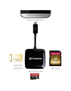 Transcend MXTSRDP9K - Lector Smart OTG de tarjetas (USB/micro SD/SD) TS-RDP9K kiwiku.com 2