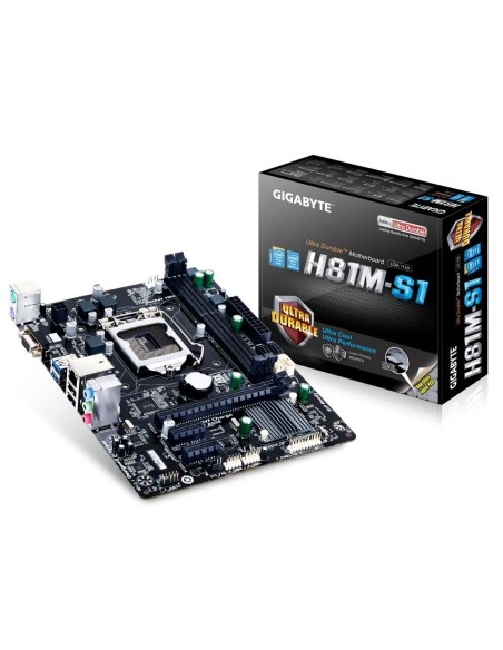 Placa base gigabyte h81m-s1 h81 intel i7 lga 1150 ddr3 hasta 16gb, usb 3.0, micro atx H81M-S1 kiwiku.com
