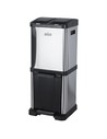 Wellhome Cubo de Reciclaje Ecológico 32 Litros 3 Compartimentos - Cubo de Basura Con Pedal Acero Inoxidable