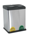 Wellhome Cubo de Reciclaje Ecológico 18 Litros de 2 Compartimentos - Cubo de Basura