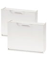 Wellhome Pack de 2 Zapateros en Polipropileno Color Blanco - Zapatero Modular
