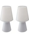 Wellhome Set de 2 Lámparas Led Inalámbricas de Exterior - Lámpara Led Portátil 24 Horas Autonomía - Polipropileno Blanco 12.5 X 