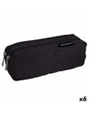 Exacompta Estuche Rectangular 2 Compartimentos Doble - Estuche Escolar Negro Poliéster