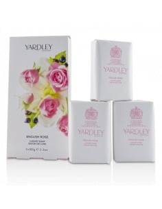Yardley English Rose Jabón Triple Pack 3x 100g Pastillas de Jabón para Ducha y Baño