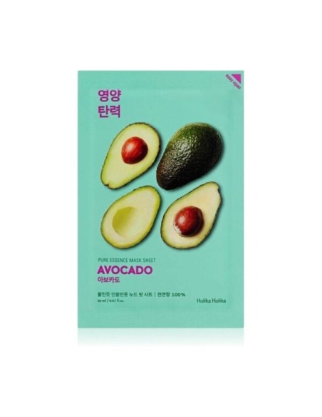 HOLIKA HOLIKA Pure Essence Mask Avocado 20 ml - Mascarilla Facial Hidratante con Extracto de Aguacate