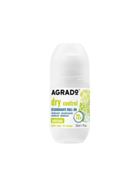 Agrado Desodorante Roll On 72h Dry Control Antitranspirante Hipoalergénico Unisex 50 Ml