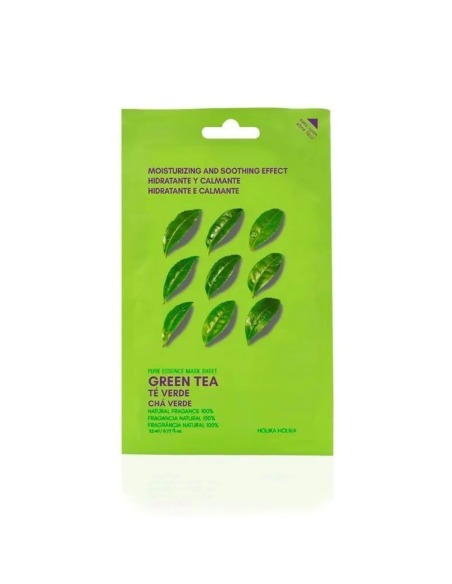 Holika Holika Mascarilla Facial Pure Essence Green Tea 23 Ml - Tratamiento Hidratante y Purificante para Piel Sensible