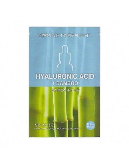 Holika Holika Mascarilla Facial Bamboo Ácido Hialurónico 18 Ml - Tratamiento Hidratante y Calmante para Piel Sensible