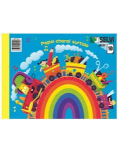 Selvi Cuaderno para Manualidades Con 10 Pliegos de Papel Charol 24x32cm Colores Surtidos