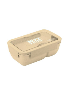 Must Sandwichera 950ml Con Cubiertos - Fiambrera Hermética Amarilla 950 Ml
