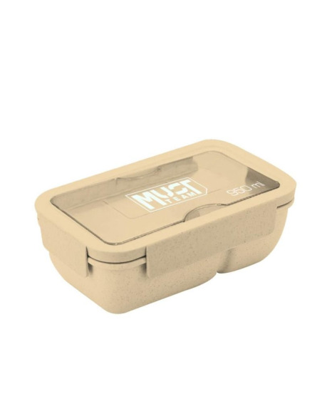 Must Sandwichera 950ml Con Cubiertos - Fiambrera Hermética Amarilla 950 Ml
