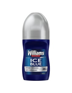 Williams Deo Roll-on Ice-blue 50 Ml Desodorante Antitranspirante para Hombres Con Aroma Fresco Cítrico y Mentolado