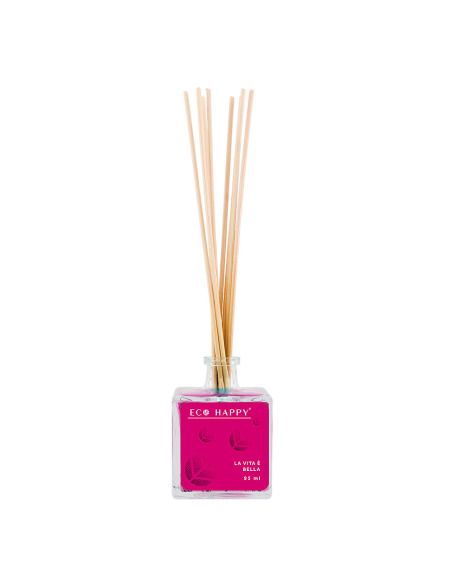 Eco Happy la Vita È Bella Ambientador Mikado 95 Ml Fragancia Floral Dulce para Hogar