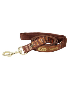 Loungefly Correa para Perros Ewok - Accesorio Oficial Star Wars para Mascotas, Diseño Ajustable en Tela, Color Blanco y Marrón,