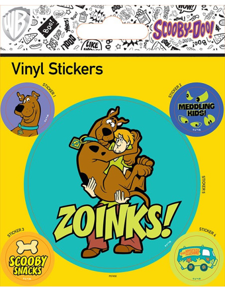 Pyramid International Juego de 5 Pegatinas de Vinilo Scooby Doo Zoinks Gadget Calcomanías para Decoración