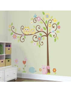 Room Mates Árbol Flores Gigante Scroll Tree Mega Pack Pelar y Pegar Decoración Mural para Paredes