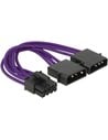 Delock Cable de Alimentación Molex 4 Pines Macho A 2x 8 Pines Pci Express para Tarjetas Gráficas 15 Cm Violeta