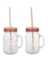 Inde Mug Con Tapa y Pajita 450cc Tikis - Vaso Multicolor Con Tapa y Pajita 450 Ml