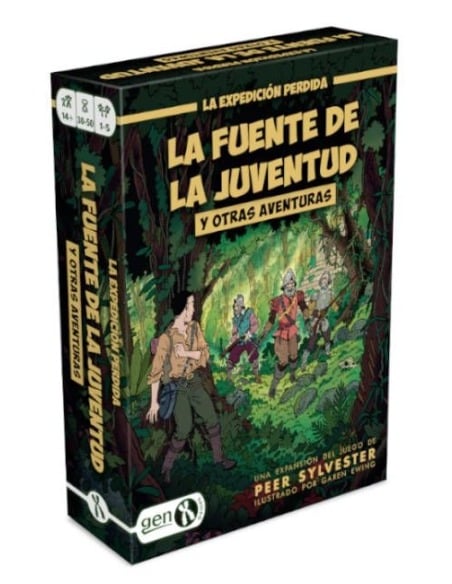 Gen X Games la Expedición Perdida la Fuente de la Juventud y Otras Aventuras - Juego de Mesa Expansión Aventura 1-5 Jugadores