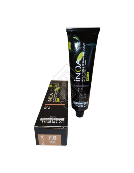 L'oréal Inoa Tinte Permanente sin Amoníaco 60g Tono 7.8 Brown Mocha Cobertura Total Canas