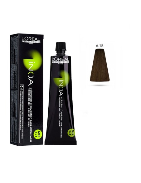 L'oreal Professionnel Inoa 6.15 Coloración Permanente sin Amoníaco Rubio Oscuro Ceniza Caoba 60 Ml