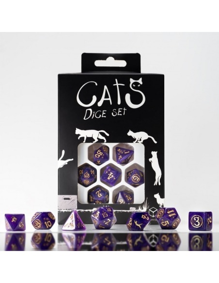 Q Workshop Qw Gatos Set Dice Purrito - Juguete Dados Especiales 7 Piezas