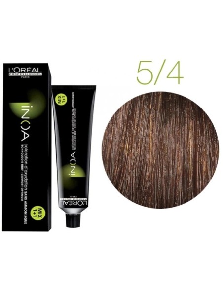 L'oreal Inoa 5.4 Coloración Permanente sin Amoníaco 60 Ml Castaño Claro Cobrizo