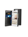 Funda slim folio negra función soporte y tarjetero huawei ascend g6 3g muvit