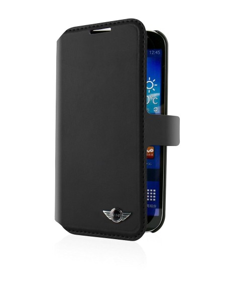 funda folio negra samsung galaxy s5 logo metal mini MNFM003 kiwiku.com