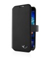 Funda folio negra samsung galaxy s5 logo metal mini