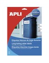 Apli Etiquetas Poliester Blanco para Impresora Laser y Fotocopiadoras 63,5 X 33,9 Mm Cantos Romos - 10 Hojas