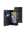 Funda wallet folio negra función soporte y tarjetero nokia lumia 635 muvit