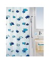 Spirella Cortina de Ducha Textil Hugo Azul - Cortina de Baño 180 X 200 Cm