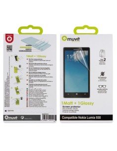 set de dos protectores pantalla: 1 mate - 1 brillo nokia lumia 930 muvit MUSCP0721 kiwiku.com