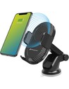 Phoenix Technologies Cargador Coche Inalambrico 10w - Soporte Ventosa Rejilla Ventilacion Negro